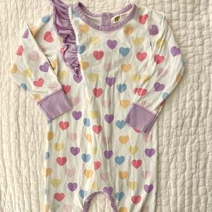 Monica & Andy Out and About Heart Snap Romper 12-18M